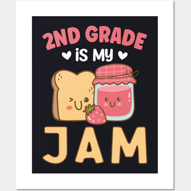 2nd grade is my Jam | Funny First Day of School Teacher Girls & Boys Wall Art by TeePalma